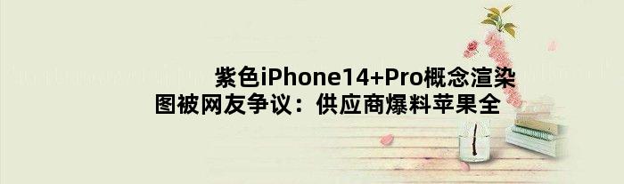 紫色iPhone14 Pro概念渲染图被网友争议：供应商爆料苹果全新配色