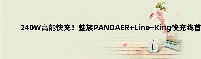 240W高能快充！魅族PANDAER Line King快充线79元