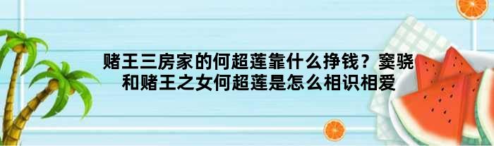 赌王三房家的何超莲靠什么挣钱？窦骁和赌王之女何超莲是怎么相识相爱的？