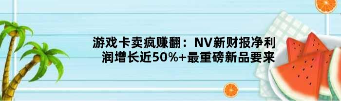 游戏卡卖疯赚翻：NV新财报净利润增长近50% 最重磅新品要来了