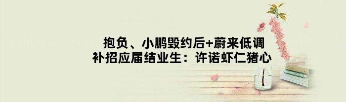 抱负、小鹏毁约后 蔚来低调补招应届结业生：许诺“虾仁猪心”