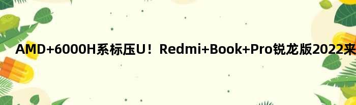 AMD 6000H系标压U！Redmi Book Pro锐龙版2022来了：3.2K原色屏