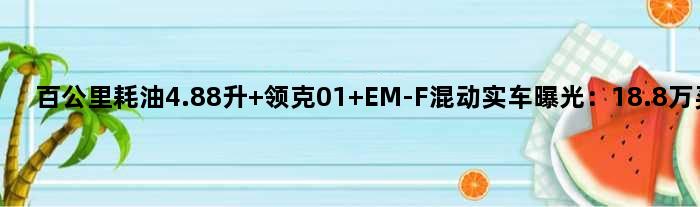 百公里耗油4.88升 领克01 EM-F混动实车曝光：18.8万买吗
