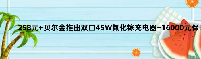 258元 贝尔金推出双口45W氮化镓充电器 16000元保险