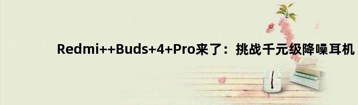 Redmi  Buds 4 Pro来了：挑战千元级降噪耳机