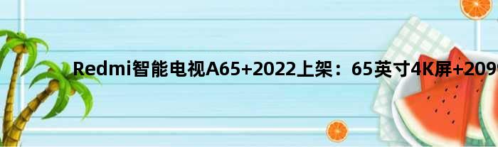 Redmi智能电视A65 2022上架：65英寸4K屏 2099元