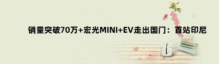 销量突破70万 宏光MINI EV走出国门：首站印尼