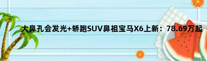 大鼻孔会发光 轿跑SUV鼻祖宝马X6上新：78.69万起