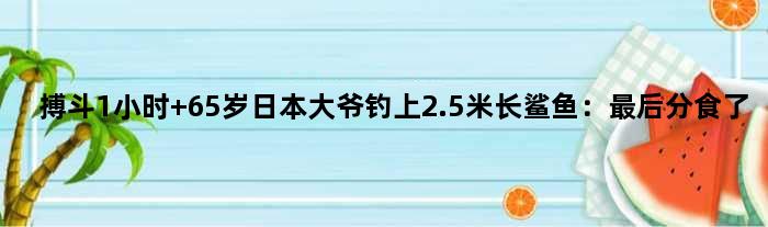 搏斗1小时 65岁日本大爷钓上2.5米长鲨鱼：最后分食了