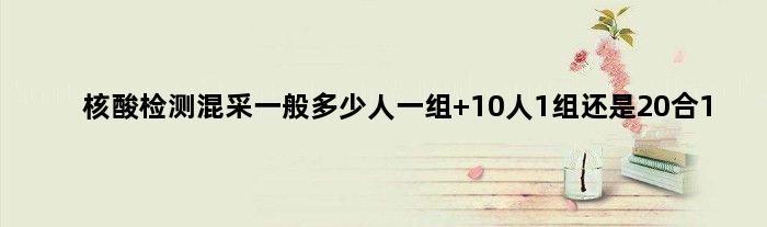 核酸检测混采一般多少人一组 10人1组还是20合1