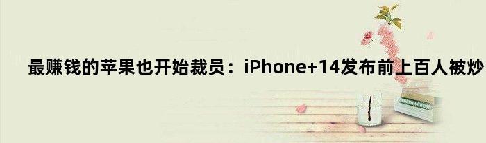 更赚钱的苹果也开始裁员：iPhone 14发布前上百人被炒