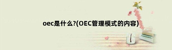 oec是什么?(OEC管理模式的内容)