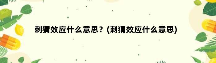 刺猬效应什么意思？(刺猬效应什么意思)
