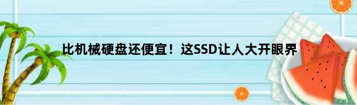 比机械硬盘还便宜！这SSD让人大开眼界