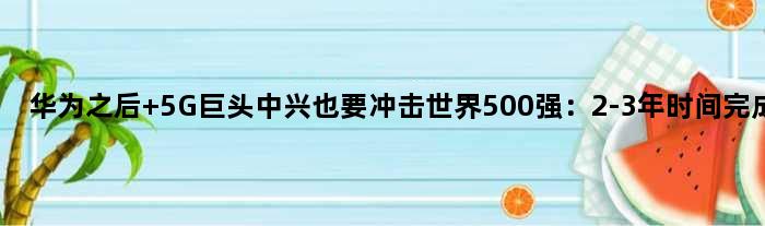 华为之后 5G巨头中兴也要冲击世界500强：2-3年时间完成