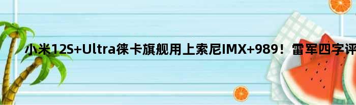 小米12S Ultra徕卡旗舰用上索尼IMX 989！雷军四字评价