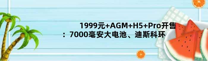 1999元 AGM H5 Pro开售：7000毫安大电池、迪斯科环彩呼吸灯