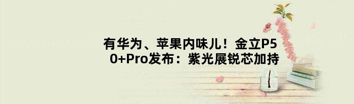 有华为、苹果内味儿！金立P50 Pro发布：紫光展锐芯加持