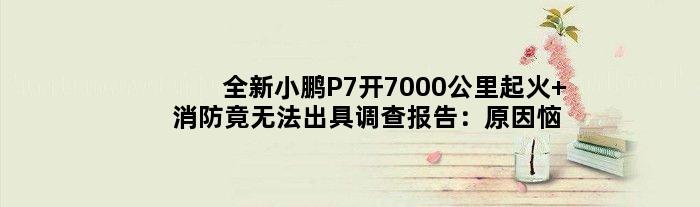 全新小鹏P7开7000公里起火 消防竟无法出具调查报告：原因恼人