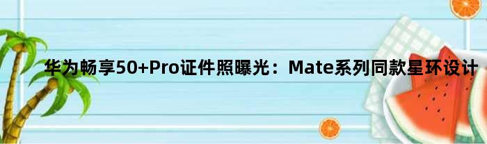 华为畅享50 Pro证件照曝光：Mate系列同款星环设计
