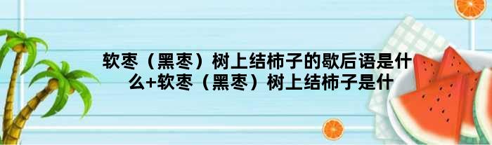 软枣（黑枣）树上结柿子的歇后语是什么 软枣（黑枣）树上结柿子是什么意思