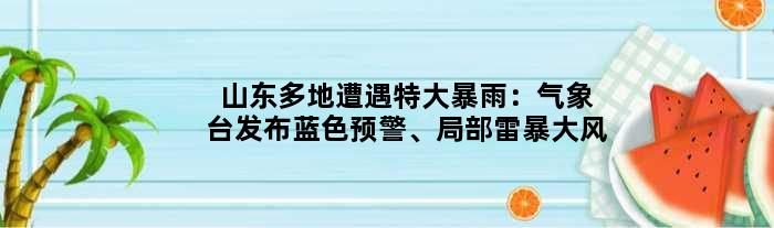 山东多地遭遇特大暴雨：气象台发布蓝色预警、局部雷暴大风