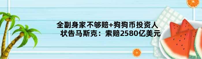 全副身家不够赔 狗狗币投资人状告马斯克：索赔2580亿美元