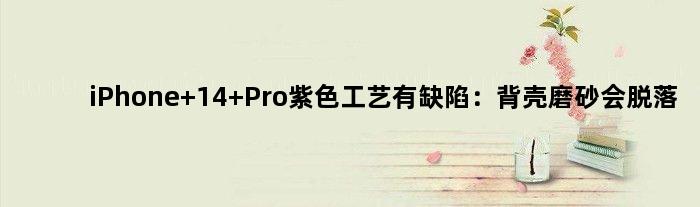 iPhone 14 Pro紫色工艺有缺陷：背壳磨砂会脱落