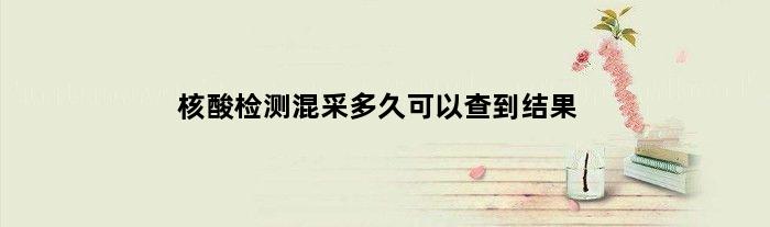 核酸检测混采多久可以查到结果