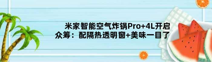 米家智能空气炸锅Pro 4L开启众筹：配隔热透明窗 美味一目了然