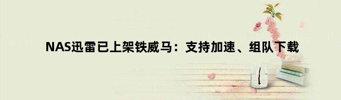 NAS迅雷已上架铁威马：支持加速、组队下载