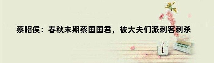 蔡昭侯：春秋末期蔡国国君，被大夫们派刺客刺杀