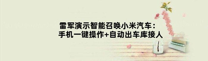 雷军演示智能召唤小米汽车：手机一键操作 自动出车库接人