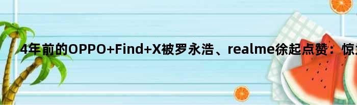 4年前的OPPO Find X被罗永浩、realme徐起点赞：惊为天人