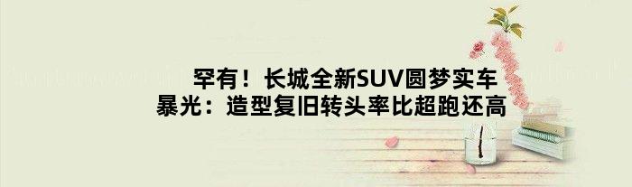 罕有！长城全新SUV“圆梦”实车暴光：造型复旧转头率比超跑还高