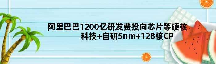 阿里巴巴1200亿研发费投向芯片等硬核科技 自研5nm 128核CPU已商用