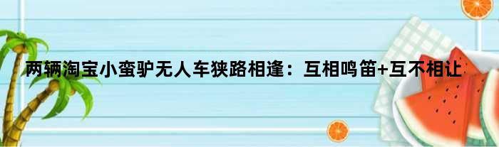 两辆淘宝“小蛮驴”无人车狭路相逢：互相鸣笛 互不相让
