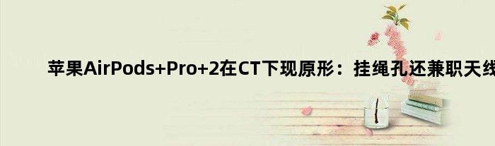 苹果AirPods Pro 2在CT下现原形：挂绳孔还“兼职”天线