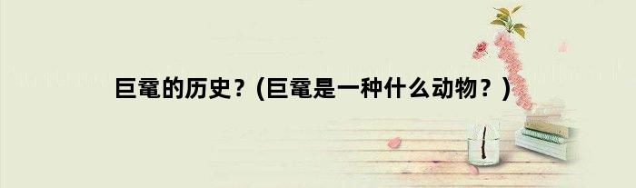 巨鼋的历史？(巨鼋是一种什么动物？)