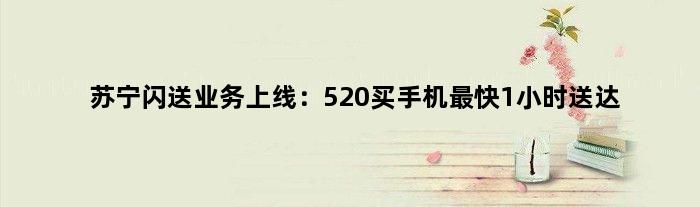 苏宁闪送业务上线：520买手机最快1小时送达