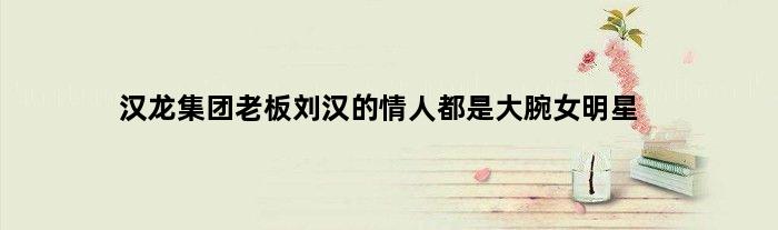 汉龙集团老板刘汉的情人都是大腕女明星