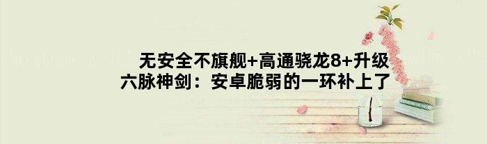 无安全不旗舰 高通骁龙8+升级“六脉神剑”：安卓脆弱的一环补上了