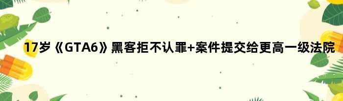 17岁《GTA6》黑客拒不认罪 案件提交给更高一级法院