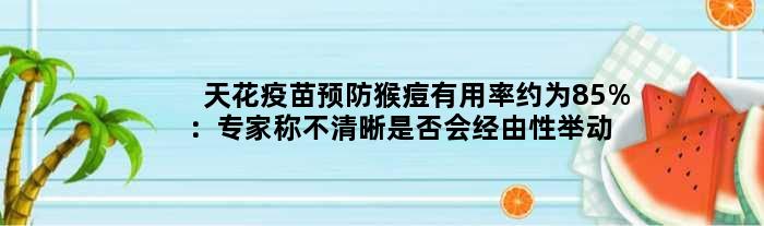 天花疫苗预防猴痘有用率约为85%：专家称不清晰是否会经由性举动传布