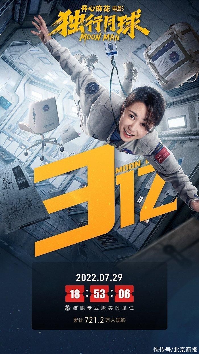 电影《独行月球》票房突破3亿元