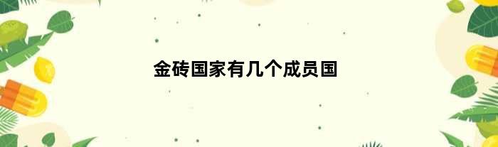金砖有几个成员国