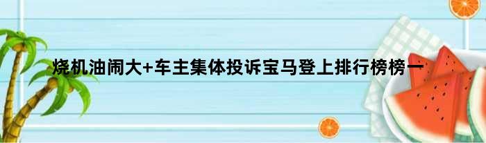 烧机油闹大 车主集体投诉宝马登上排行榜“榜一”
