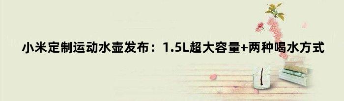 小米定制运动水壶发布：1.5L超大容量 两种喝水方式