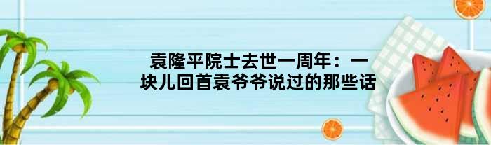 袁隆平院士去世一周年：一块儿回首袁爷爷说过的那些话