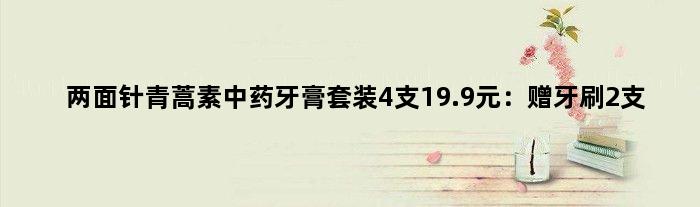 两面针青蒿素中药牙膏套装4支19.9元：赠牙刷2支